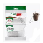 Kit Gourmet Acrílico Copo 25ml com Colher Piccolo c/10 und