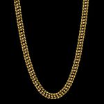 Corrente Grumet Lacraia(7mm) - 60cm - Banhada a Ouro 18K