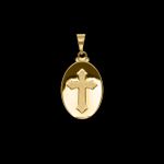 Pingente Medalha Cruz - Cadeado - 2,5x1,5 - Banhado a Ouro 18K