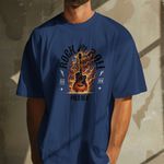 Camiseta Masculina Casual em Algodão Polo Blu Rock I´n Roll do P ao EXG