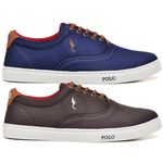 Kit 2 Pares Sapatenis Masculino Casual Cano Baixo Super Leve e Confortável Polo Blu Variedades de Cores Exclusivo