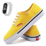 Tênis Feminino Casual de Amarrar Cano Baixo Confortavel com Relogio Digital