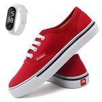 Tênis Feminino Casual de Amarrar Cano Baixo Confortavel com Relogio Digital