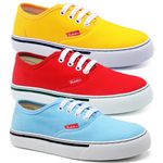 Kit 3 Pares Tênis Feminino Casual de Amarrar Cano Baixo Confortavel