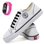 Kit Tênis Feminino Star Casual Moda Basico de Amarrar Cano Baixo All Confortavel Relogio Digital