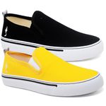 Kit 2 Pares Tênis Feminino Slip On Facil de Calçar Elastico Confortavel