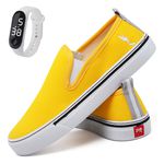 Kit Tênis Feminino Slip On Facil de Calçar Elastico Confortavel Relogio Digital