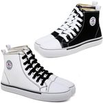 Kit 2 Pares Tênis Feminino Star Cano Alto Casual Basico de Amarrar Classico All Confortavel