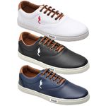 kit 3 pares Tênis Casual Masculino Homem Couro Ecologico Moderno