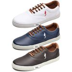 kit 3 pares Tênis Casual Masculino Homem Couro Ecologico Moderno