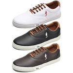kit 3 pares Tênis Casual Masculino Homem Couro Ecologico Moderno