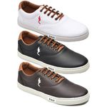 kit 3 pares Tênis Casual Masculino Homem Couro Ecologico Moderno