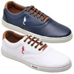 Kit 2 Pares Tênis Casual Masculino Homem Couro Ecologico Moderno