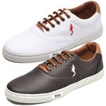 Kit 2 Pares Tênis Casual Masculino Homem Couro Ecologico Moderno