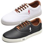 Kit 2 Pares Tênis Casual Masculino Homem Couro Ecologico Moderno
