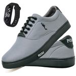 Kit Sapatenis Masculino Casual Cano Baixo Super Leve e Confortável Polo Blu Relogio Digital