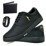 Kit Sapatenis Masculino Casual Cano Baixo Super Leve e Confortável Polo Blu Carteira e Relogio Digital