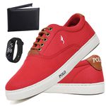 Kit Sapatenis Masculino Casual Cano Baixo Super Leve e Confortável Polo Blu Carteira e Relogio Digital