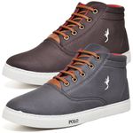 Kit 2 Pares Tenis Sapatenis Masculino Casual Botinha Cano Alto Confortavel Variedade Estiloso Polo Blu