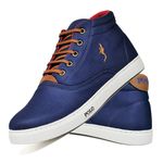 Tenis Sapatenis Masculino Casual Botinha Cano Alto Confortavel Variedade Estiloso Polo Blu