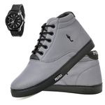 Kit Tenis Sapatenis Masculino Casual Cano Alto Confortavel Polo Blu Relogio 
