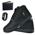 Kit Tenis Sapatenis Masculino Casual Cano Alto Confortavel Polo Blu Carteira e Relogio Digital
