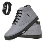 Kit Tenis Sapatenis Masculino Casual Cano Alto Confortavel Polo Blu Relogio Digital