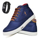 Kit Tenis Sapatenis Masculino Casual Cano Alto Confortavel Polo Blu Relogio Digital
