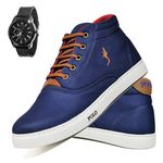 Kit Tenis Sapatenis Masculino Casual Cano Alto Confortavel Polo Blu Relogio 