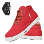 Kit Tenis Sapatenis Masculino Casual Cano Alto Confortavel Polo Blu Relogio 