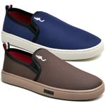 Kit 2 Pares Tenis Sapatenis Masculino Slip On Confortavel Facil de Calçar Sem Cadarço