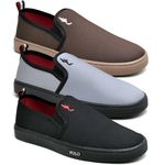 Kit 3 Pares Tenis Sapatenis Masculino Slip On Confortavel Facil de Calçar Sem Cadarço