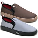 Kit 2 Pares Tenis Sapatenis Masculino Slip On Confortavel Facil de Calçar Sem Cadarço