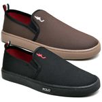 Kit 2 Pares Tenis Sapatenis Masculino Slip On Confortavel Facil de Calçar Sem Cadarço