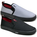 Kit 2 Pares Tenis Sapatenis Masculino Slip On Confortavel Facil de Calçar Sem Cadarço
