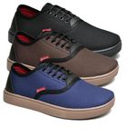 Kit 3 Pares Tênis Casual Masculino Garoto Infantil Criança Polo Blu Escola Tendencia