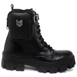 Bota Coturno Feminina Tratorada Flatform Cano Curto Modelo Outono Inverno Classico Com Bag Dudadias