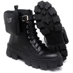 Bota Coturno Feminina Tratorada Flatform Cano Curto Modelo Outono Inverno Classico Com Bag Dudadias