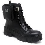 Bota Coturno Feminina Tratorada Flatform Cano Curto Modelo Outono Inverno Classico Com Bag Dudadias