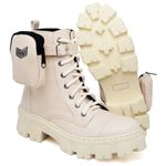 Bota Coturno Feminina Tratorada Flatform Cano Curto Modelo Outono Inverno Classico Com Bag Dudadias