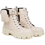 Bota Coturno Feminina Tratorada Flatform Cano Curto Modelo Outono Inverno Classico Com Bag