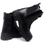 Bota Coturno Feminina Tratorada Flatform Cano Curto Modelo Outono Inverno Classico