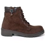 Bota Coturno Feminina Tratorada Flatform Couro Sintético Camurça Modelo Outono Inverno Casual