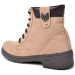 Bota Coturno Feminina Tratorada Flatform Couro Sintético Camurça Modelo Outono Inverno Casual