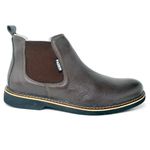 Botina Classica Chelsea Masculina Sola Borracha Tradicional Couro Bota Resistente Casual Dia a Dia