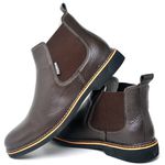 Botina Classica Chelsea Masculina Sola Borracha Tradicional Couro Bota Resistente Casual Dia a Dia