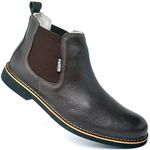 Botina Classica Chelsea Masculina Sola Borracha Tradicional Couro Bota Resistente Casual Dia a Dia