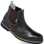 Botina Chelsea Masculina Tradicional Couro Bota Classica Resistente Casual Dia a Dia