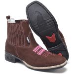 Bota Texana Country Bico Quadrado Em couro Botina Rodeio Feminina