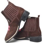 Bota Texana Country Bico Quadrado Em couro Botina Rodeio Feminina